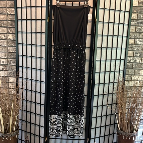 MODA INTL MAXI Skirt XS sexy sheer bottom side slits paisley print - Picture 9 of 9